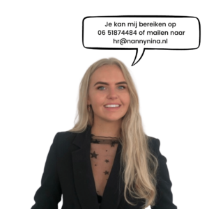 Je kan mij bereiken op 06 51874484 of mailen naar hr@nannynina.nl 3 1 1