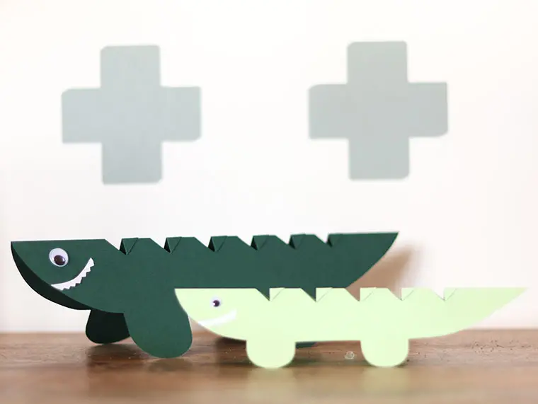 knutselen met papier krokodil