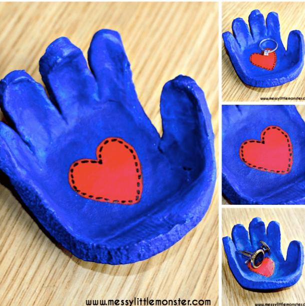 stone bowl of a handprint crafting