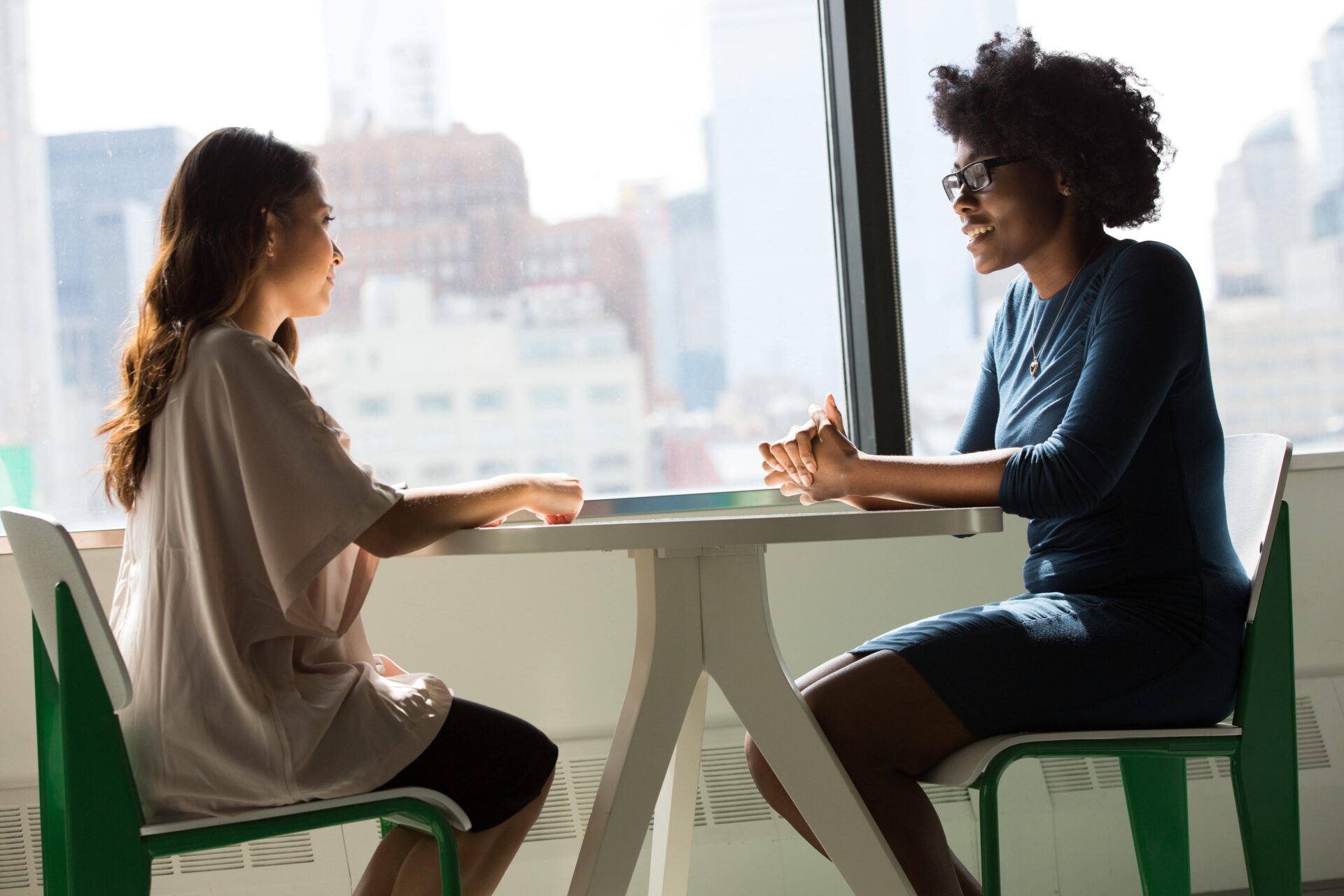 touching base with your au pair while sitting at the table 