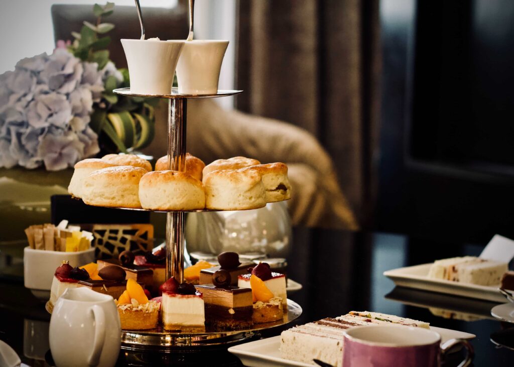 Pastries on plates