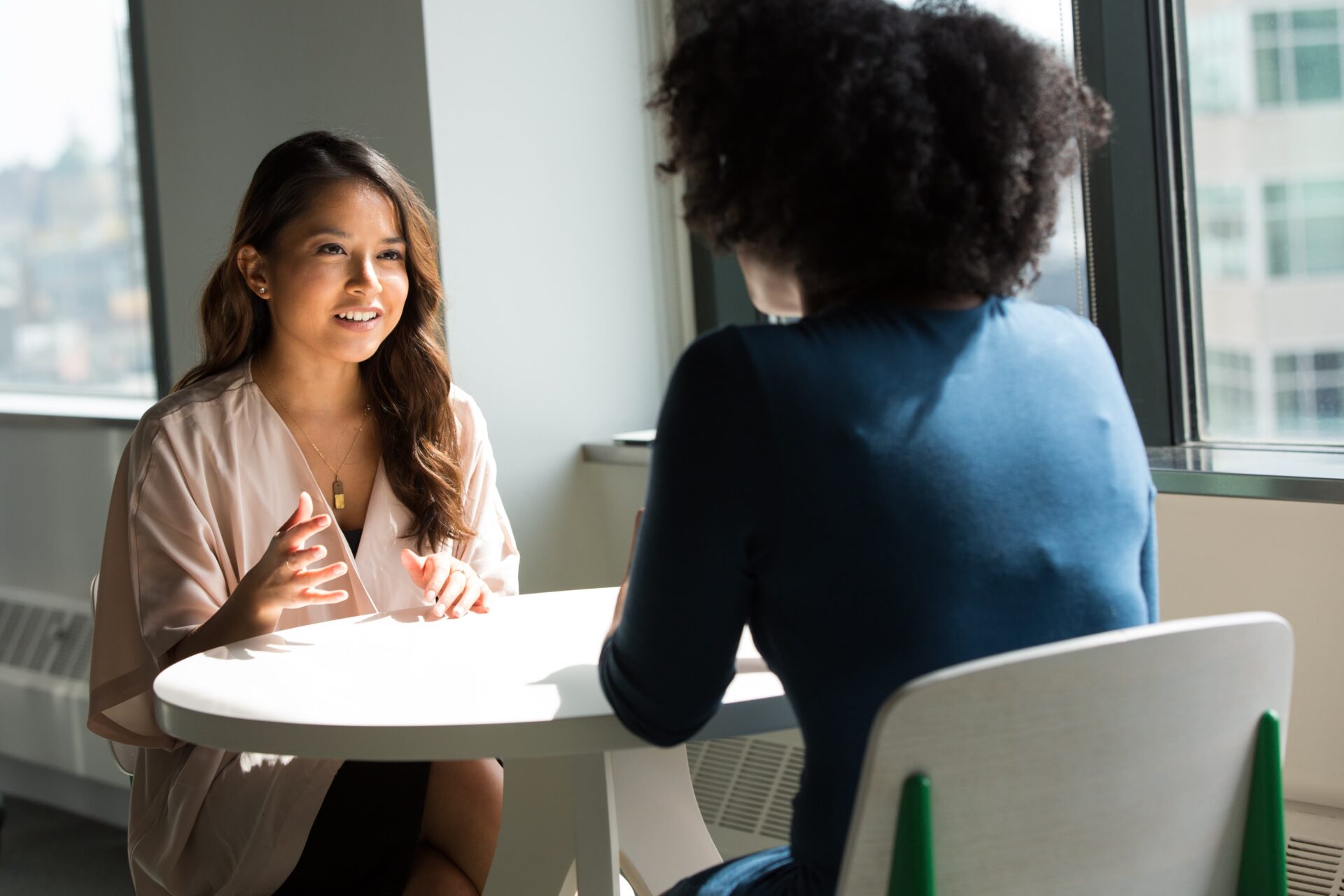 Host mom talking with au pair